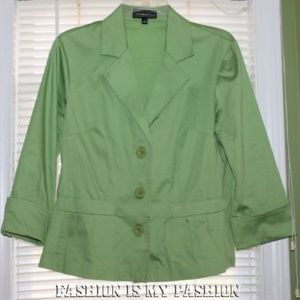 Lime green button front blazer sz S